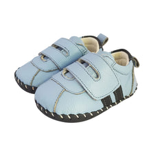 Load image into Gallery viewer, 2FeetTall | Blue leather baby velcro sneakers