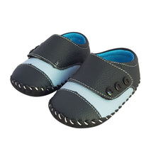 Load image into Gallery viewer, 2FeetTall | Blue leather and suede baby shoes